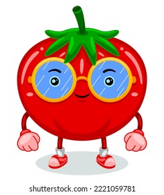 Cute Tomato Mascot Character Vector Illustration