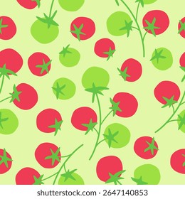 Cute tomato pattern background vector design