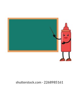 cute tomato sauce teaching class vector illustration