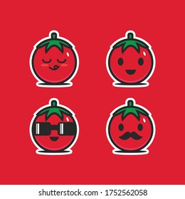 Cute tomato vegetable character concept