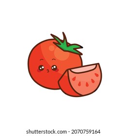 cute tomato vegetable vector illustration