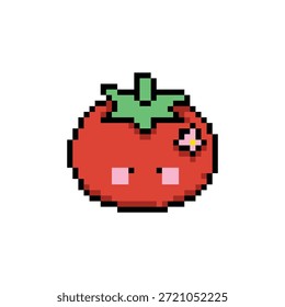 Cute tomates personagem ilustração pixel art design