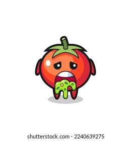 el tierno personaje de tomates con puke, diseño de estilo lindo para camiseta, pegatina, elemento logo