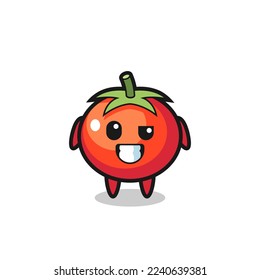cute tomatoes mascot with an optimistic face , cute style design for t shirt, sticker, logo element