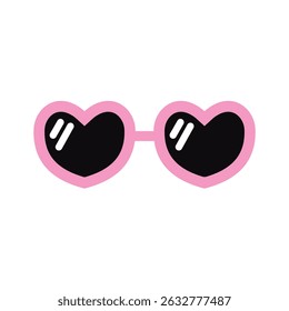 Cute toon sunglasses heart shape vector illustration
