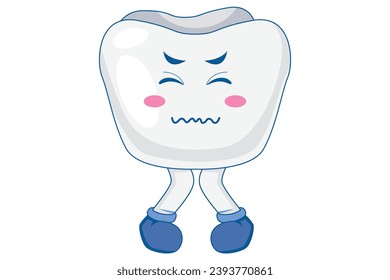 Cute Tooth Character Design Illustration