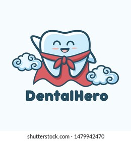 cute tooth character design, for kid dental logo