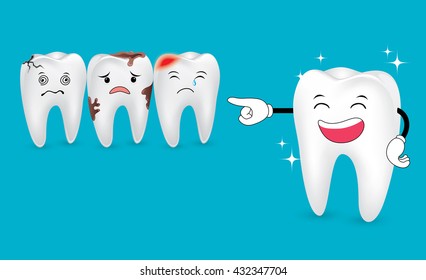 cute tooth character expression set, great illustration for your design