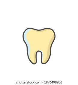 Cute Tooth Character Flat Cartoon Vector Template Design Illustration