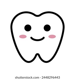 Cute tooth character icon. Vector.