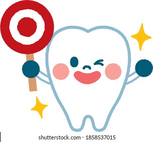 
Cute tooth character illustration material