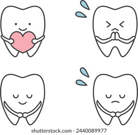 
Cute tooth character set that thanks and apologizes