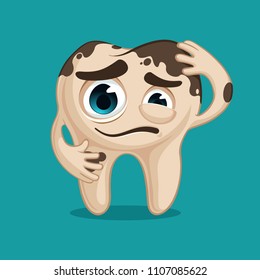 Cute tooth with coffee stains