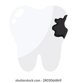 Cute Tooth Decay Cartoon Icon