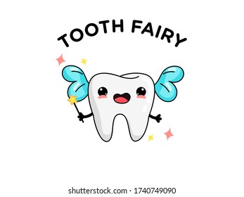 Cute Tooth Fairy with Wings