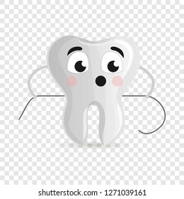 Cute tooth with floss icon. Cartoon of cute tooth with floss vector icon for web design for web design