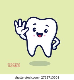 cute tooth Giving a High-Five