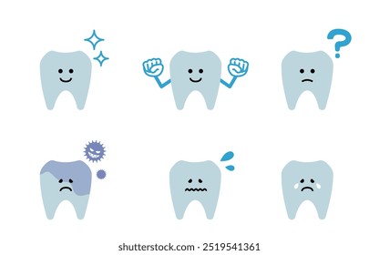 Material de ilustração de ícone de dente bonito