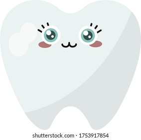 Cute tooth , illustration, vector on white background