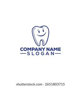 Logo de diente lindo con sombrero – Diseño sonriente de la mascota dental de la historieta