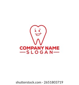 Logo de diente lindo con sombrero – Diseño sonriente de la mascota dental de la historieta