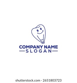 Cute Tooth Logo with Hat – Smiling Cartoon Dental Mascot Design