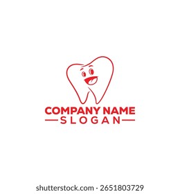 Logotipo de dente bonito com chapéu - Design de mascote dentário de desenhos animados sorridente