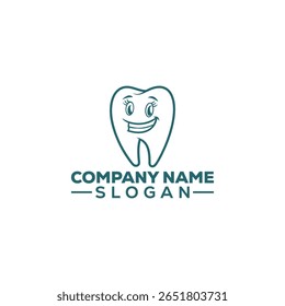 Nettes Zahnlogo mit Hut - Lächeln Cartoon Dental Maskottchen Design