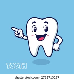 süßer Zahn Pointing Pose Dental