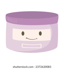 Cute tooth powder on white background