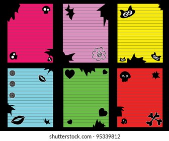 Cute torn lined notes