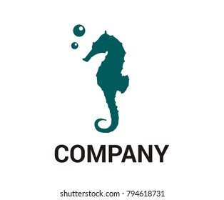 cute torque cartoon iconic seahorse under water ocean living animal marine nature life aquatic aquarium air bubble design idea concept illustration