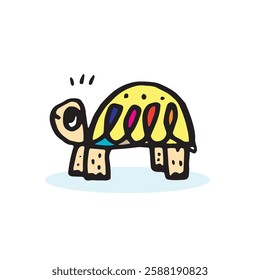 Cute tortoise cartoon, Hand drawing doodle cute tortoise, cute animal, turtle cartoon