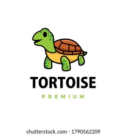 cute tortoise cartoon logo vector icon illustration