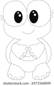 cute tortoise coloring page for kids