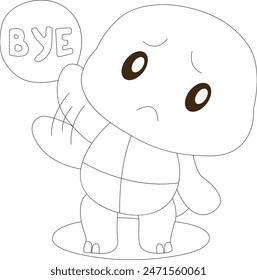 cute tortoise coloring page for kids