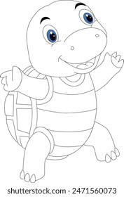 cute tortoise coloring page for kids