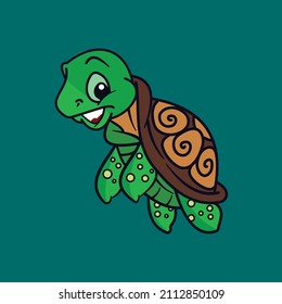 Cute Tortoise Vector Art Design