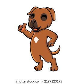 Cute tosa inu cartoon giving thumb up