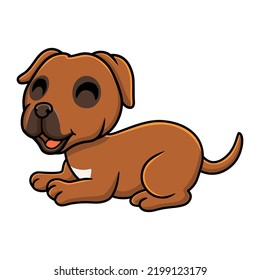 Cute tosa inu cartoon lying down