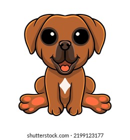 Cute tosa inu cartoon sitting