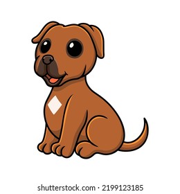 Cute tosa inu cartoon sitting