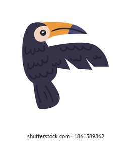 cute toucan animal on white background vector illustration design