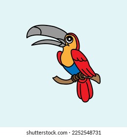 Cute Toucan Bird Cartoon. vector illustration