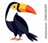 Cute toucan bird. Suitable for educational posters, logos, children