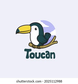 Cute toucan bird vector illustration