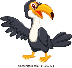 Cute toucan cartoon waving