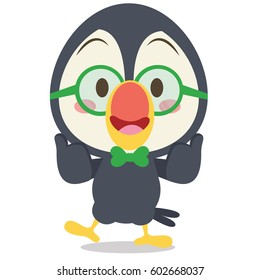 Cute toucan character design style