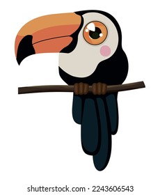 cute toucan design over white