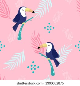 Cute Toucan Seamless Pattern